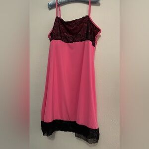 Rhonda Shear Pink Chemise with Black Lace
